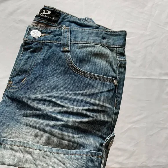 Distressed High-Rise Denim Shorts – Size S - Picture 3 of 4